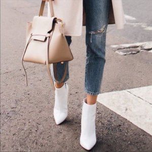 Madden Girl Sleek White Ankle Boots